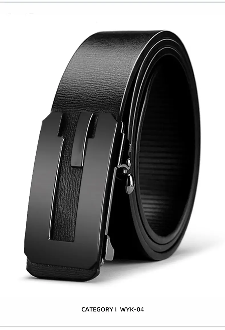 Men's Toothless Automatic Buckle Belt Black — feature 19