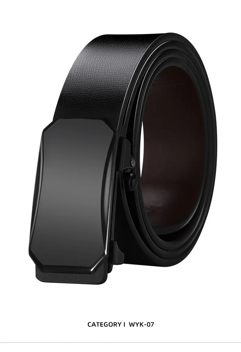 Men's Toothless Automatic Buckle Belt Black — feature 20