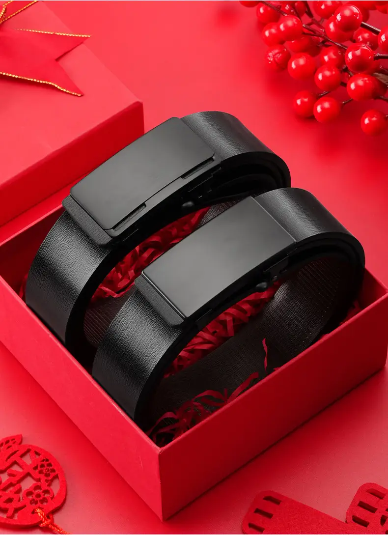 Men's Toothless Automatic Buckle Belt Black — feature 4