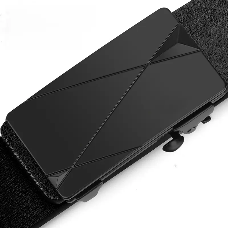 Men's Toothless Automatic Buckle Belt Black