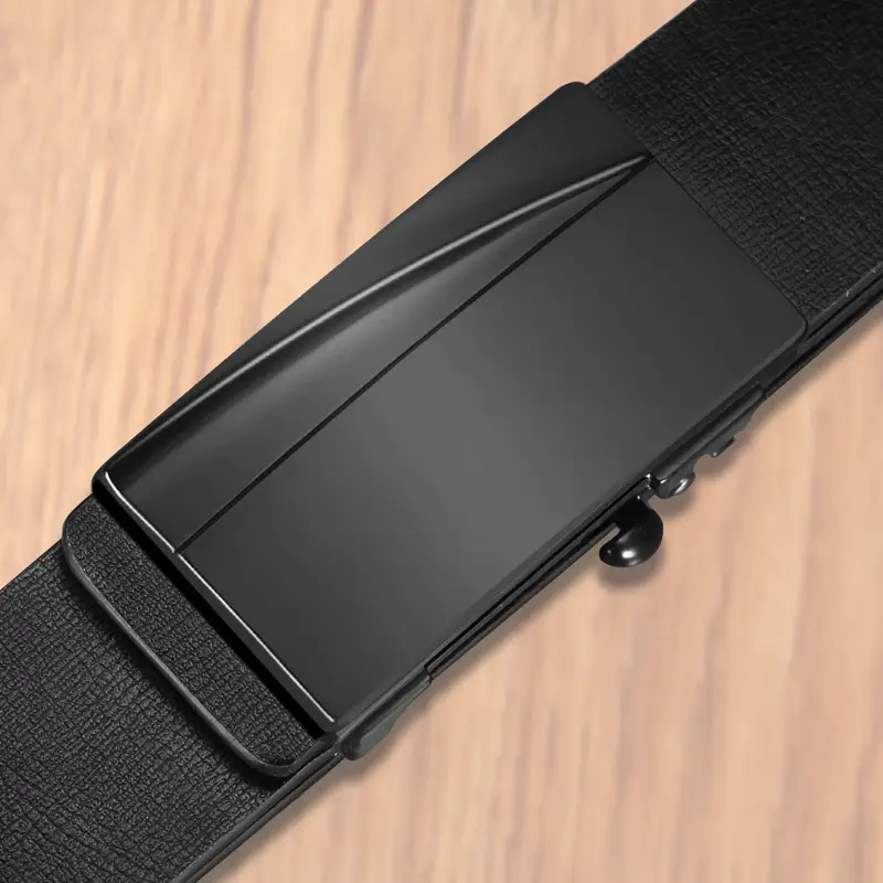 Men's Toothless Automatic Buckle Belt Black