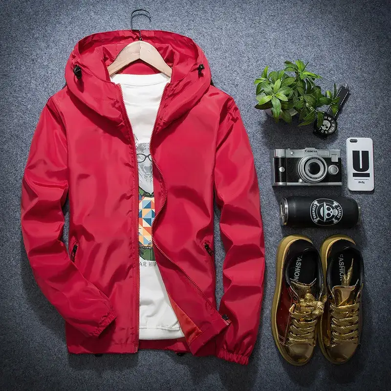Men's Black Hooded Jacket Korean Style Slim Fit - Image 8