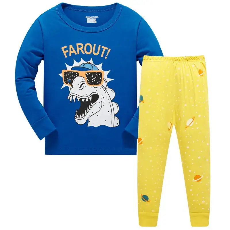 Cotton Lycra Stretch Summer Pajamas for Boys Girls 6 - Image 3