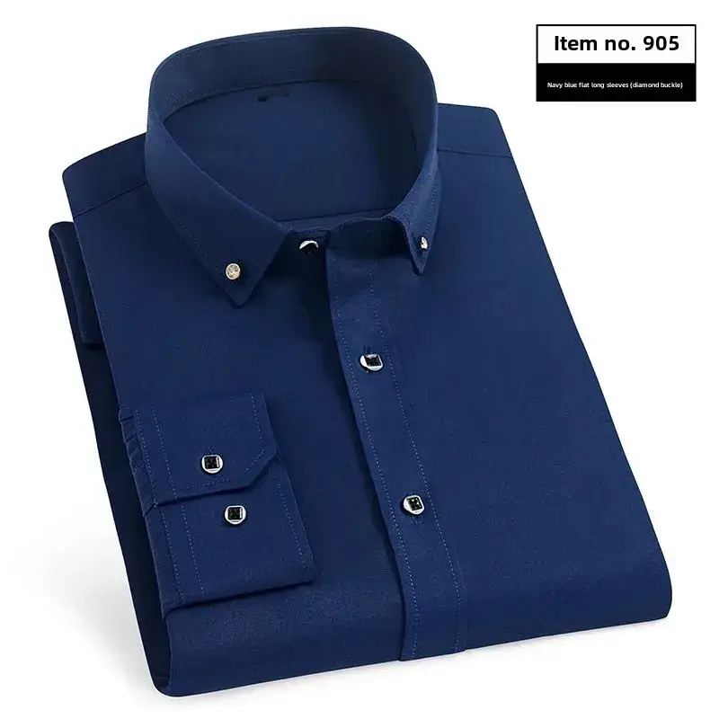 New Men's Blue Buckle Collar Shirt - Image 22