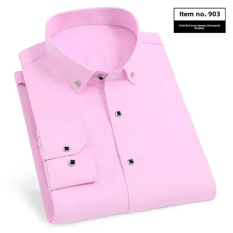 New Men's Blue Buckle Collar Shirt - Image 33