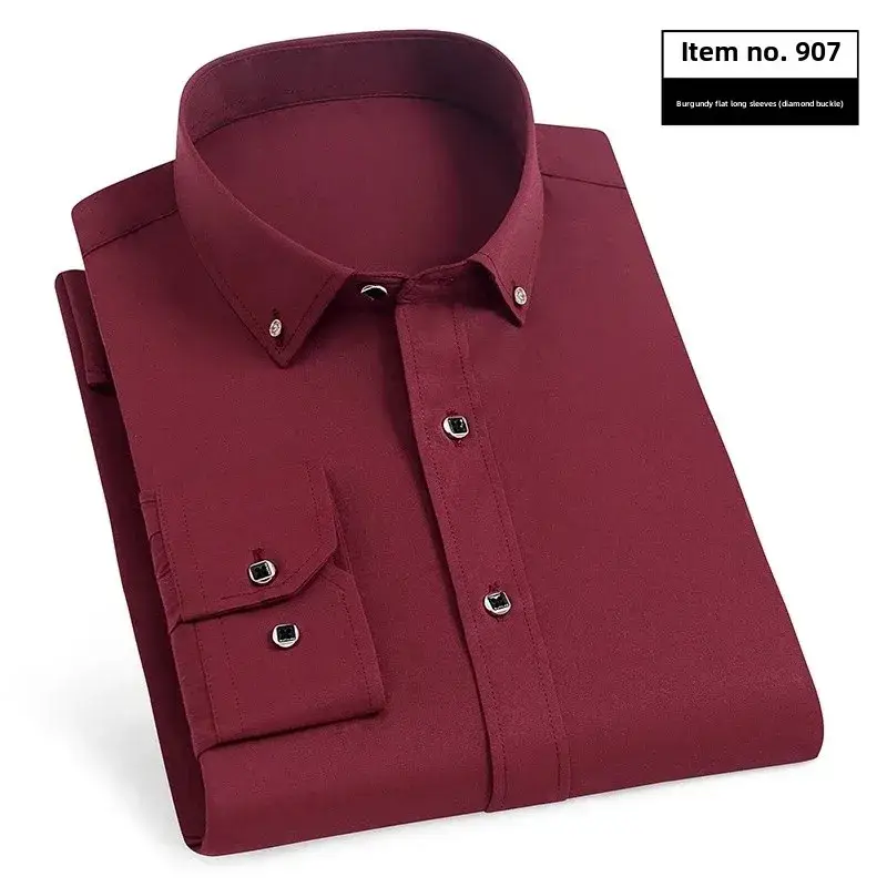 New Men's Blue Buckle Collar Shirt - Image 38