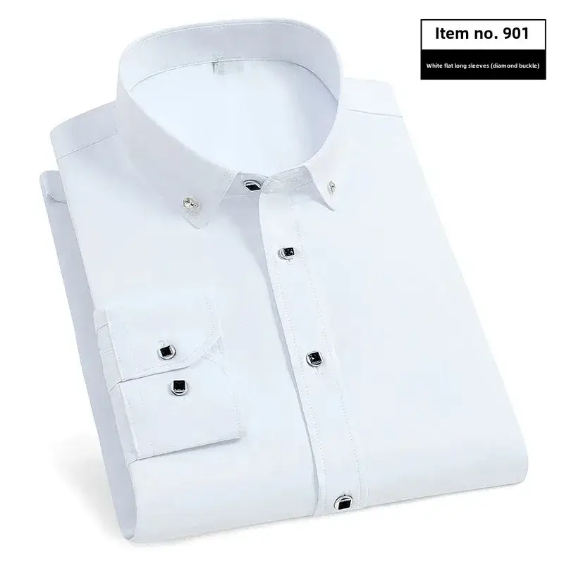 New Men's Blue Buckle Collar Shirt - Image 7
