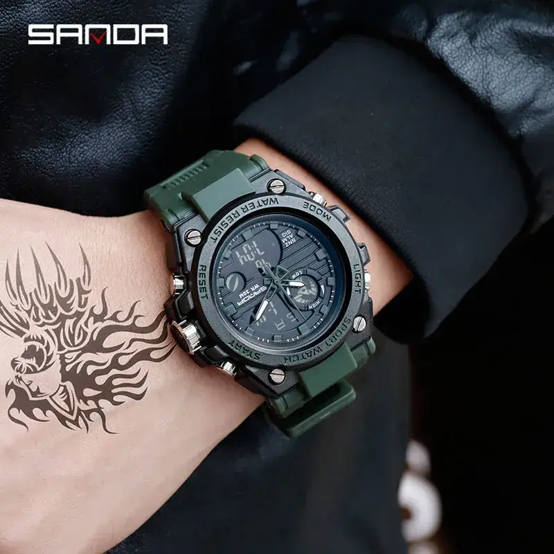 Sanda Special Forces Tactical Watch Men's Multifunctional Sports Adult Outdoor Trendy Intelligent Waterproof Student Electronic Watch