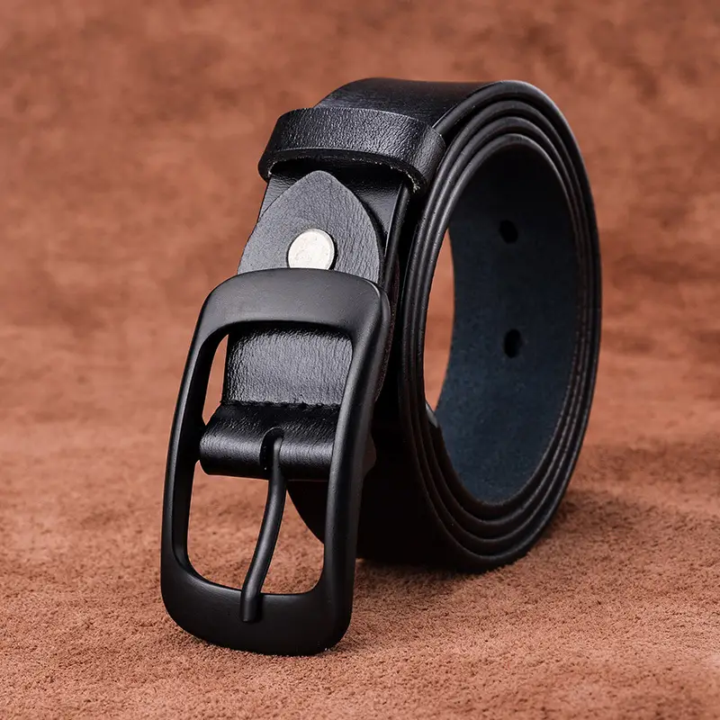 Women's Black Genuine Leather Belt Casual Decorative - Image 6
