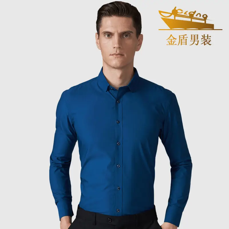 Jindun Bamboo Fiber Light Blue Long Sleeve Shirt - Image 11