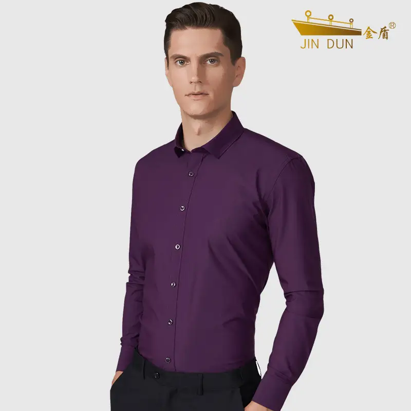 Jindun Bamboo Fiber Light Blue Long Sleeve Shirt - Image 4