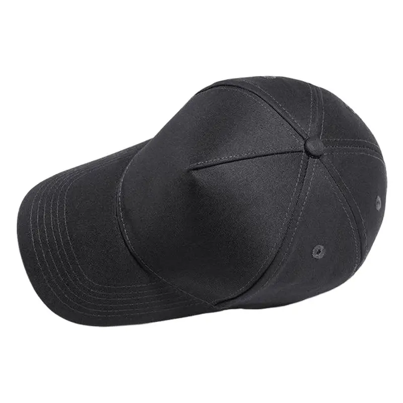 Black Cotton Baseball Cap for Men Women Casual Travel Sports