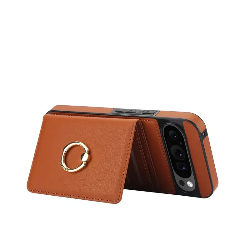 Google 9/9PRO Leather Ring Phone Case Brown - Image 12