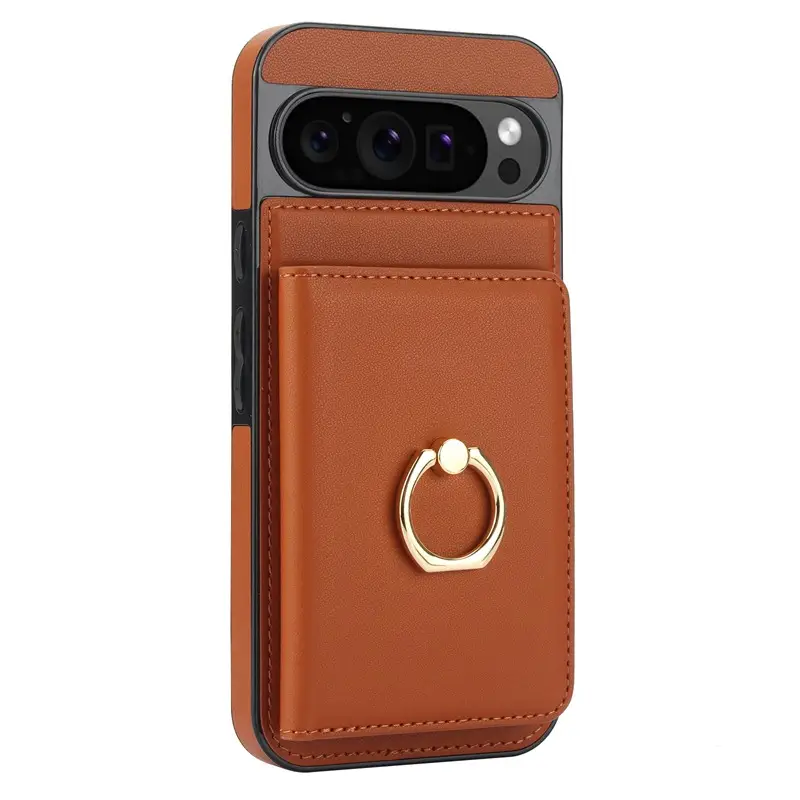 Google 9/9PRO Leather Ring Phone Case Brown - Image 6