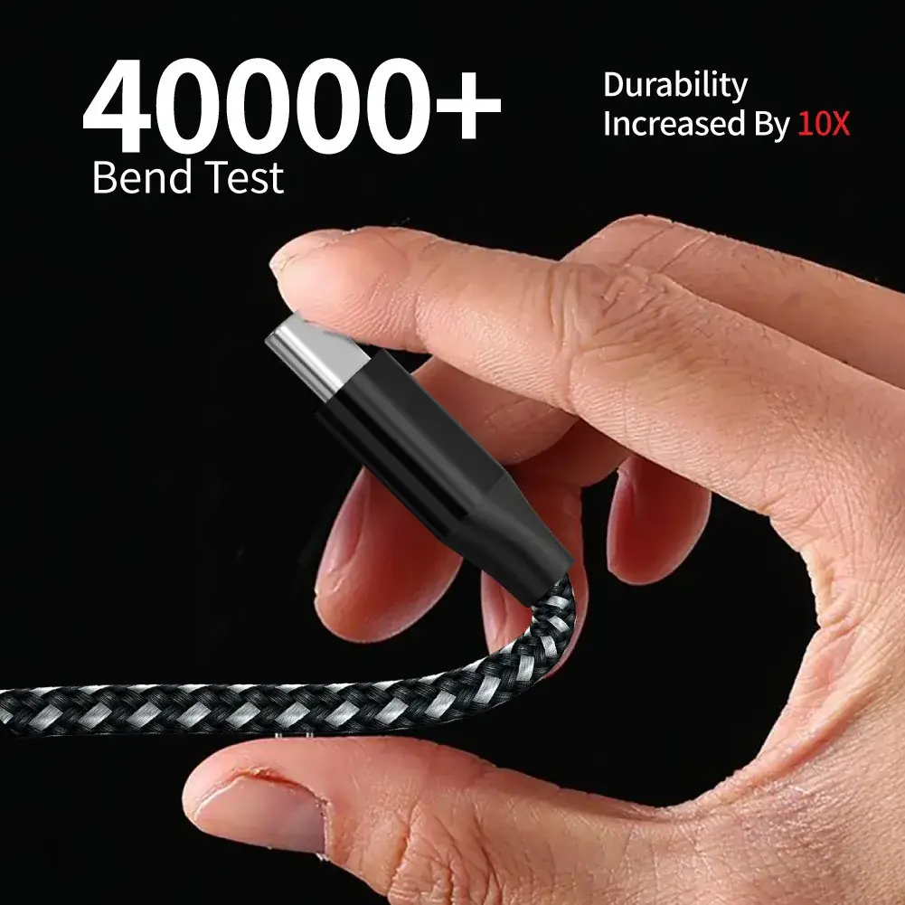 Fast Charging USB to Type-C Cable 3A Nylon Braid - Image 10