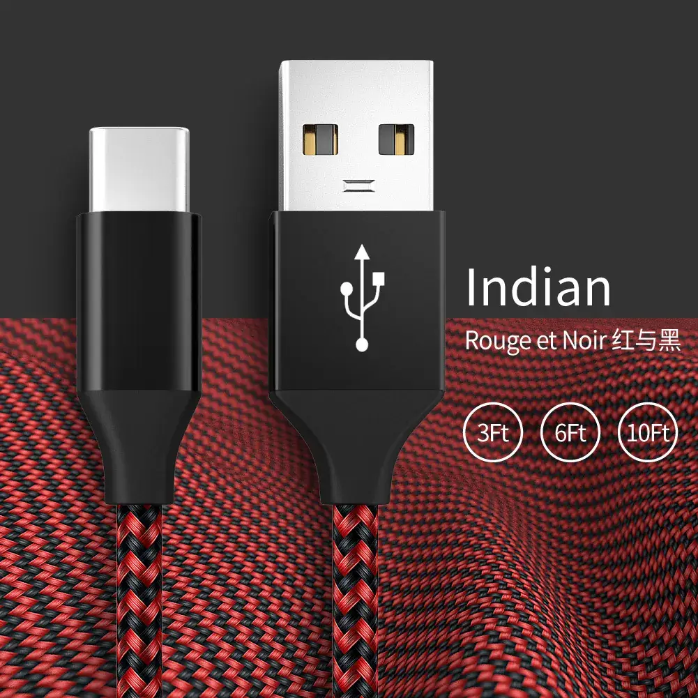 Fast Charging USB to Type-C Cable 3A Nylon Braid - Image 2