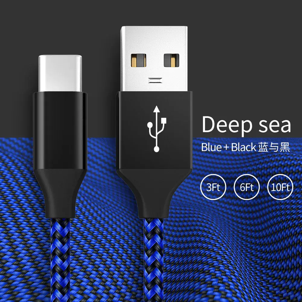 Fast Charging USB to Type-C Cable 3A Nylon Braid - Image 3