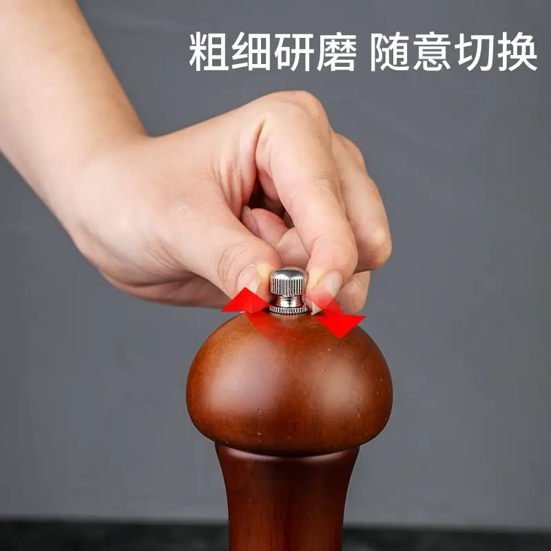 Solid Wood Manual Pepper Grinder 8 Inch Walnut Color - Image 12