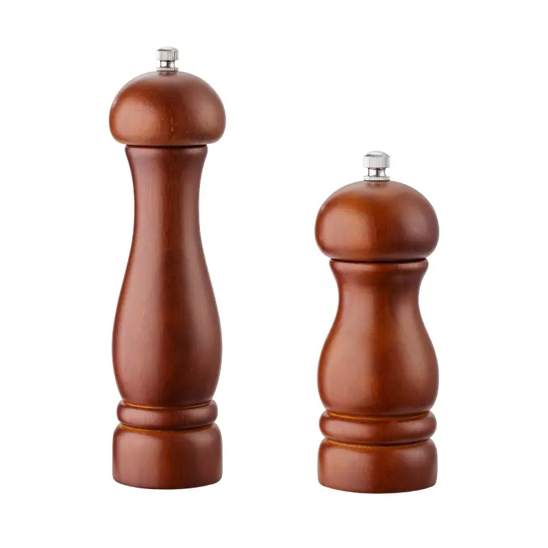 Solid Wood Manual Pepper Grinder 8 Inch Walnut Color - Image 13