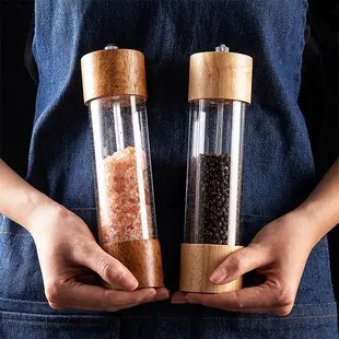Solid Wood Manual Pepper Grinder 8 Inch Walnut Color — feature 4