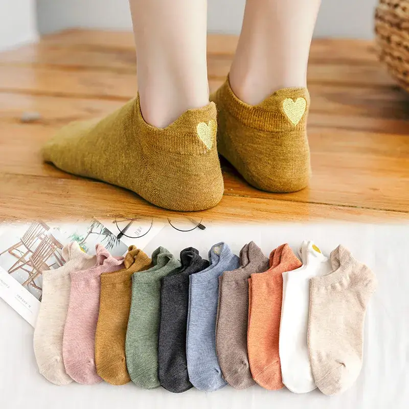 Blue Cotton Slip-On Socks for Men Women - Image 3