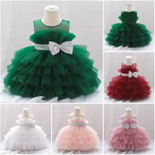 Baby Princess Bow Dress Beige Tulle Layered — feature 19