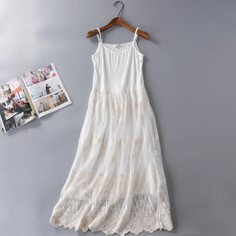 Black Modal Inner Petticoat Dress with Korean Lace Base - Image 2