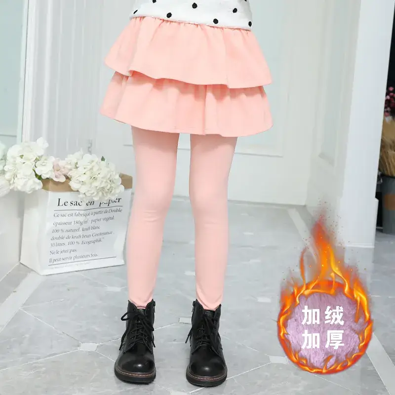 Girls Fleece Leggings with Ruffled Skirt Set - Image 4