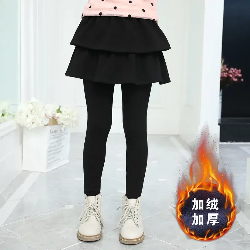 Girls Fleece Leggings with Ruffled Skirt Set - Image 5