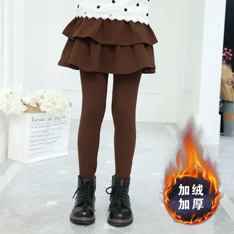 Girls Fleece Leggings with Ruffled Skirt Set - Image 3