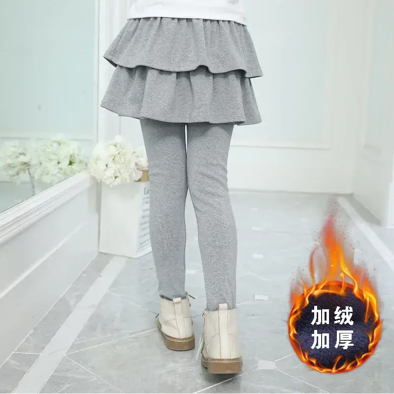 Girls Fleece Leggings with Ruffled Skirt Set - Image 2