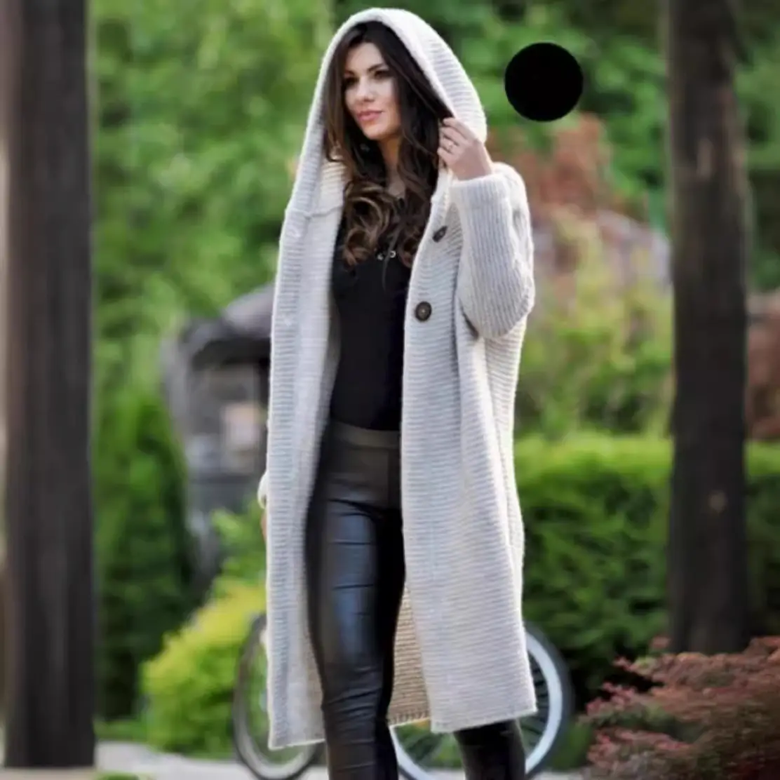 2021 Women's Hooded Long Coat Pure White Mid Length - Image 11