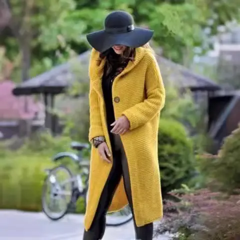 2021 Women's Hooded Long Coat Pure White Mid Length - Image 12
