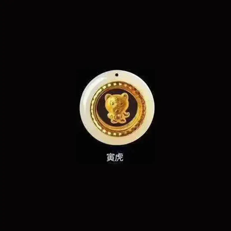4D Pure Gold Jade Tiger Pendant Necklace - Image 3