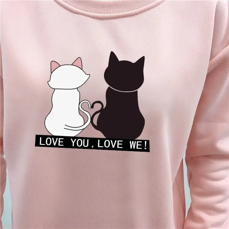 Light Blue Fleece Lined Sweatshirt for Women, Korean Style, Loose Fit - Image 13