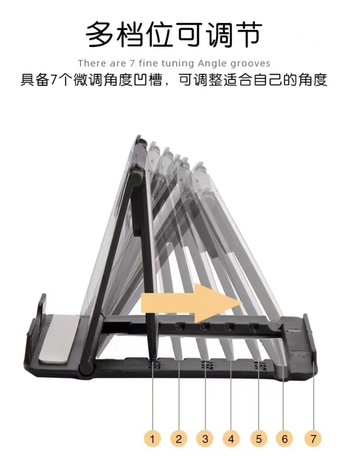 White Adjustable Mobile Phone Holder for Bed or Desk — feature 13