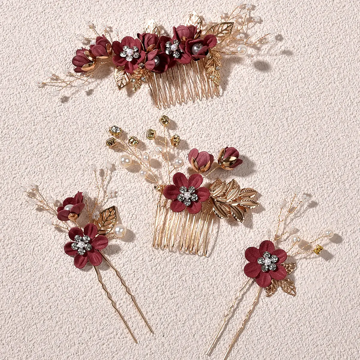 White Floral Hair Comb for Korean Wedding Dress