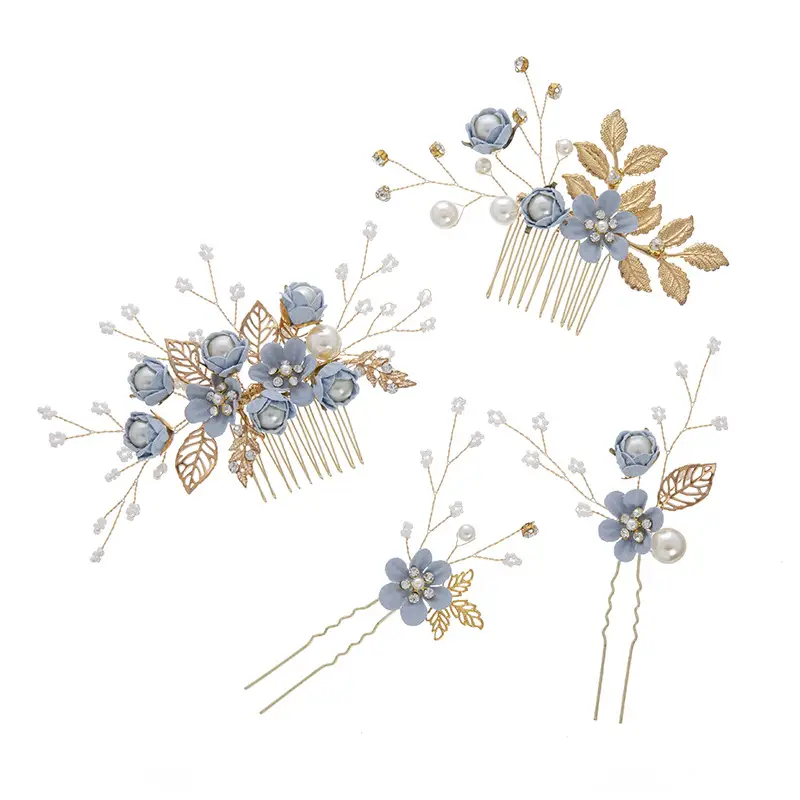 White Floral Hair Comb for Korean Wedding Dress