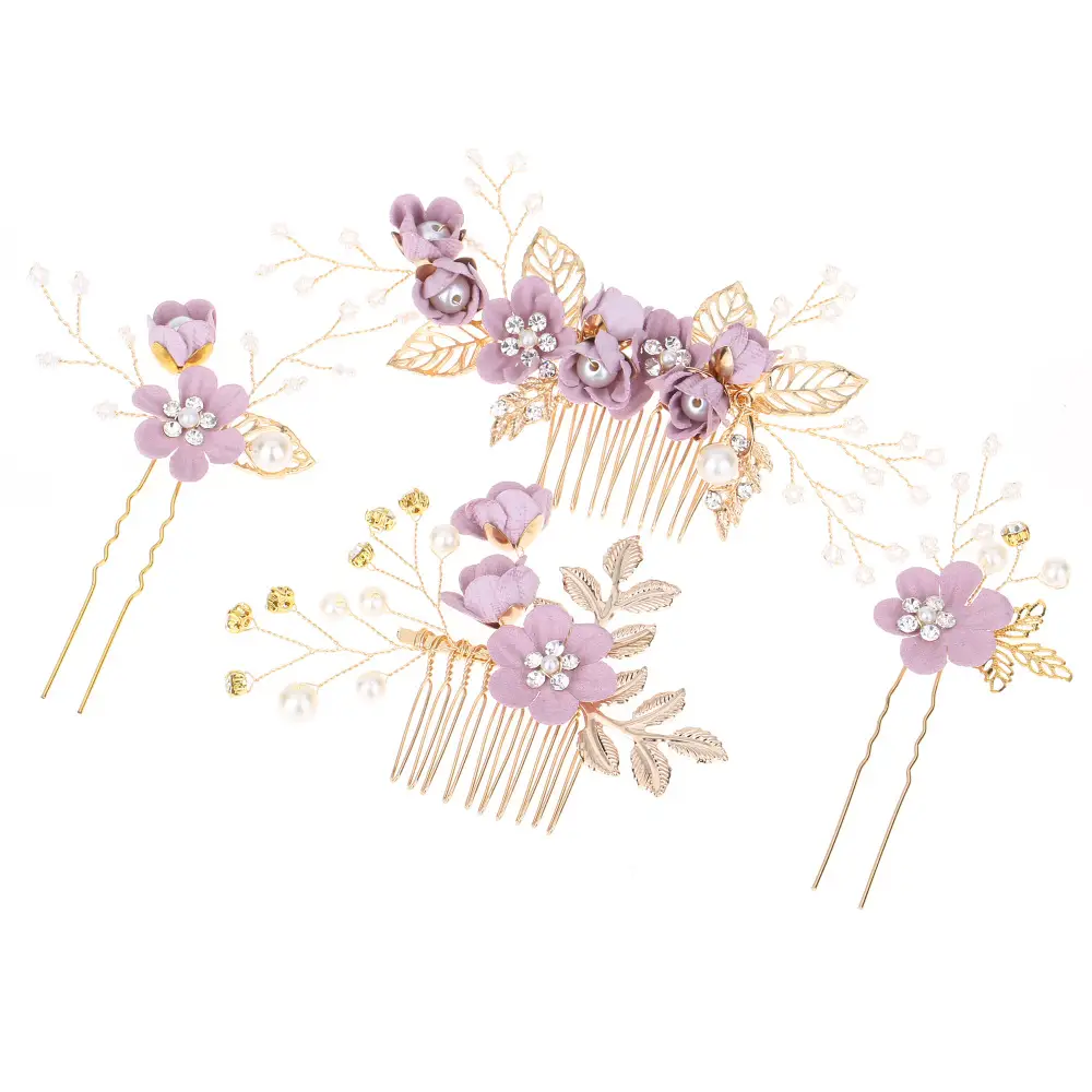 White Floral Hair Comb for Korean Wedding Dress