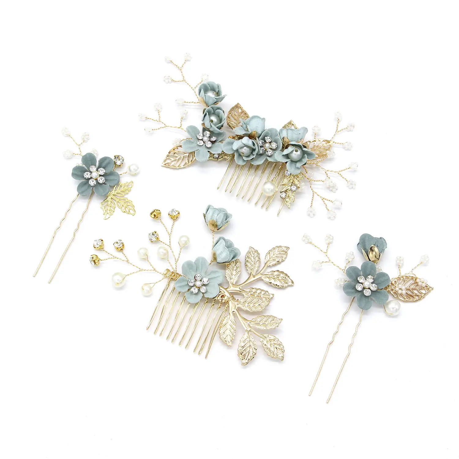 White Floral Hair Comb for Korean Wedding Dress