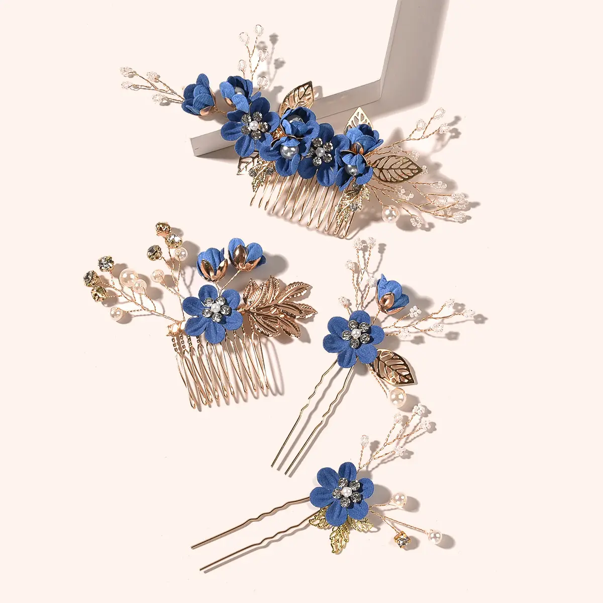 White Floral Hair Comb for Korean Wedding Dress
