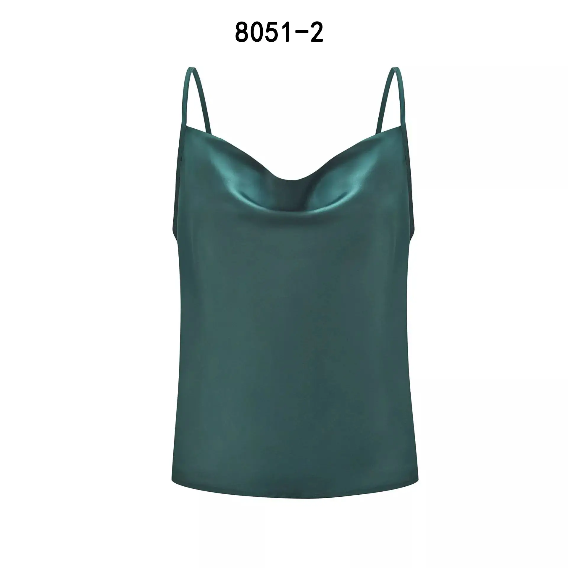 Women's Green Satin Camisole Vest 2023 - Image 2