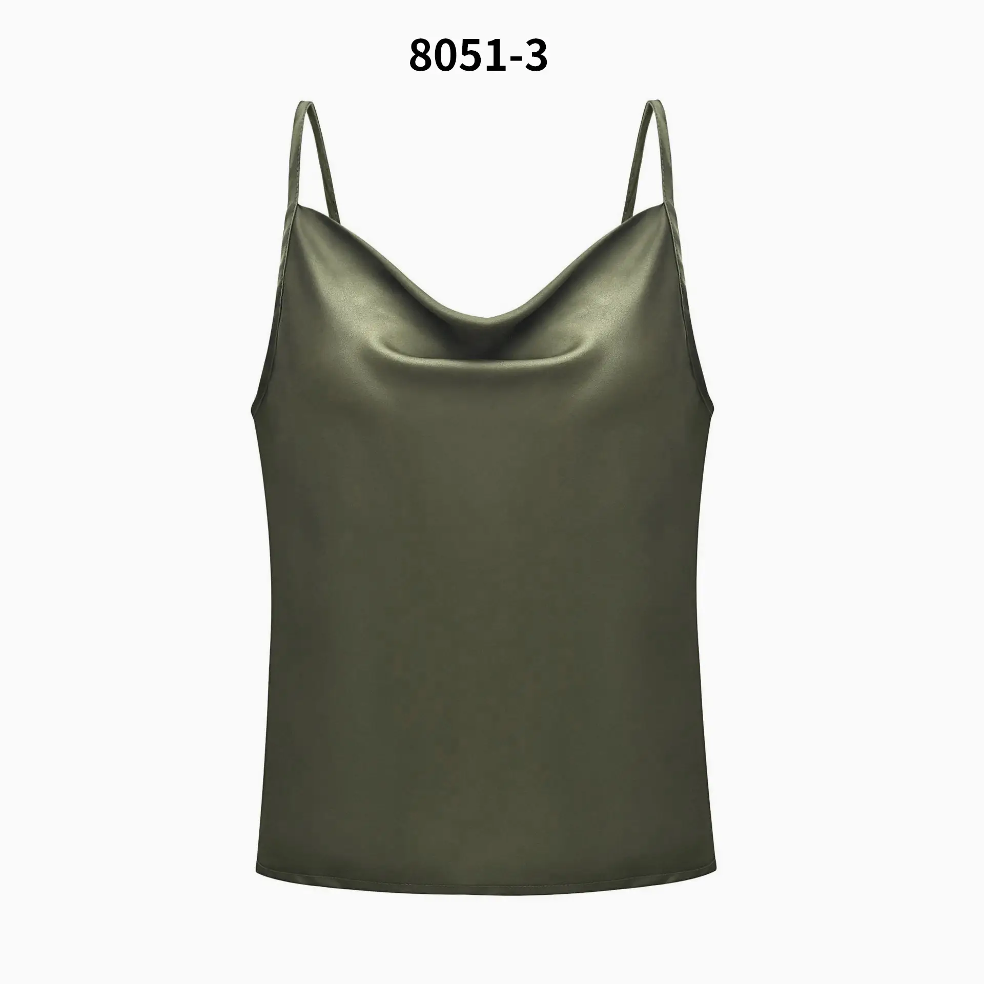 Women's Green Satin Camisole Vest 2023 - Image 3