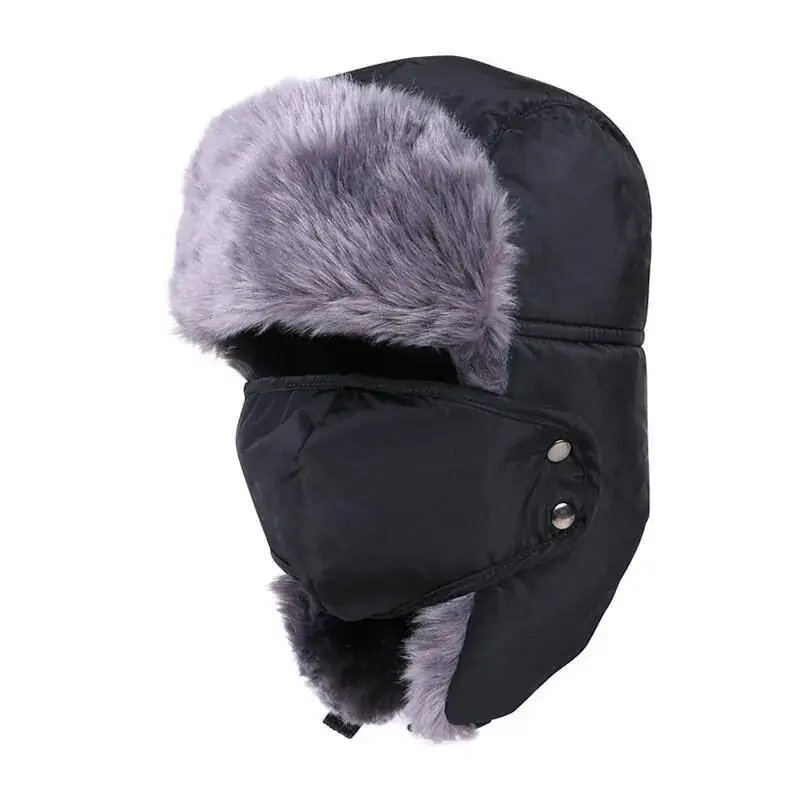 Winter Fur Ear Mask Hat Red Men Women - Image 4