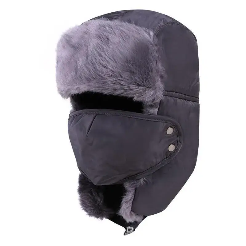 Winter Fur Ear Mask Hat Red Men Women - Image 5