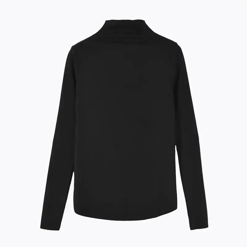 Women's Black Long Sleeve T-Shirt Solid Color 2025 — feature 16