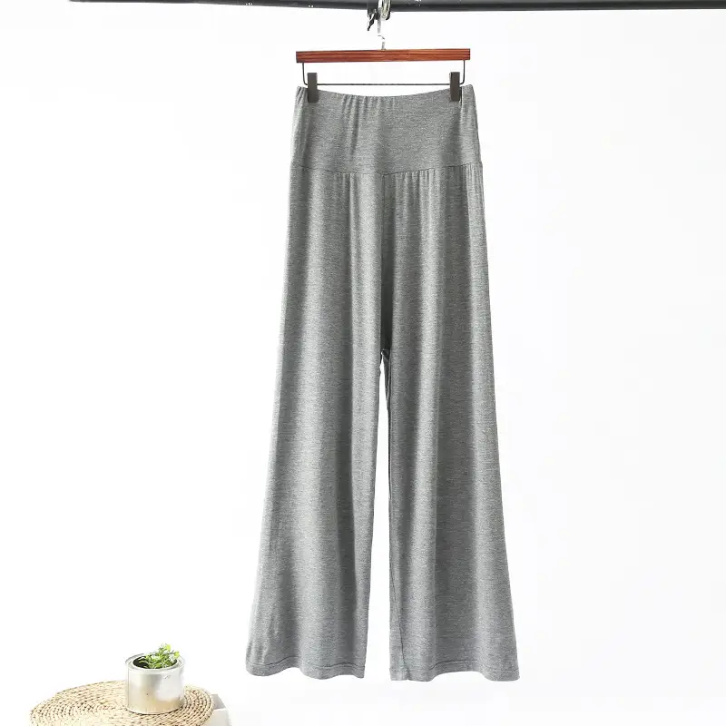 Women's Black Modal Wide Leg Pants Spring Autumn — feature 27