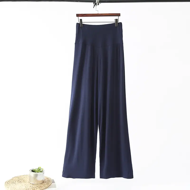 Women's Black Modal Wide Leg Pants Spring Autumn — feature 28