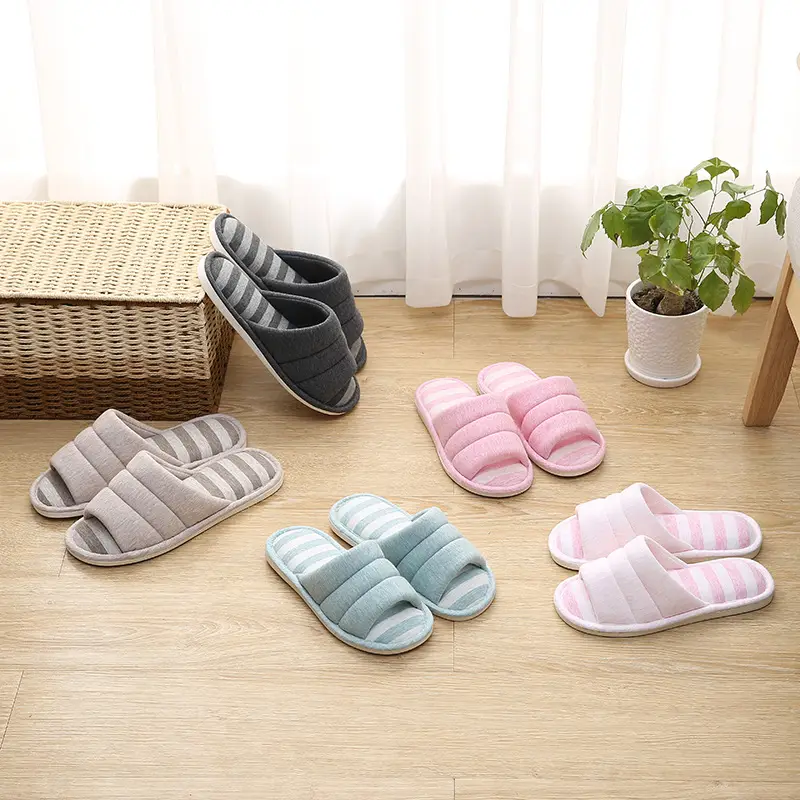 Factory Direct Delivery of Custom-Made New Home Slippers, Linen Cotton Slippers, Home Slippers for Wooden Floors, Men's and Women's Indoor Slippers - Image 7