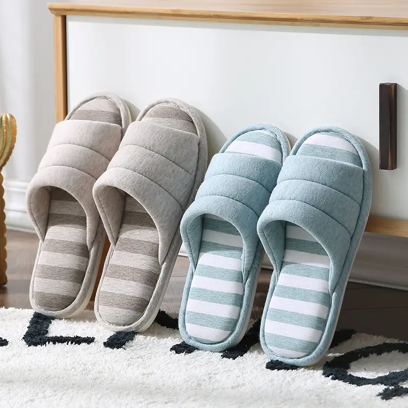 Factory Direct Delivery of Custom-Made New Home Slippers, Linen Cotton Slippers, Home Slippers for Wooden Floors, Men's and Women's Indoor Slippers — feature 5